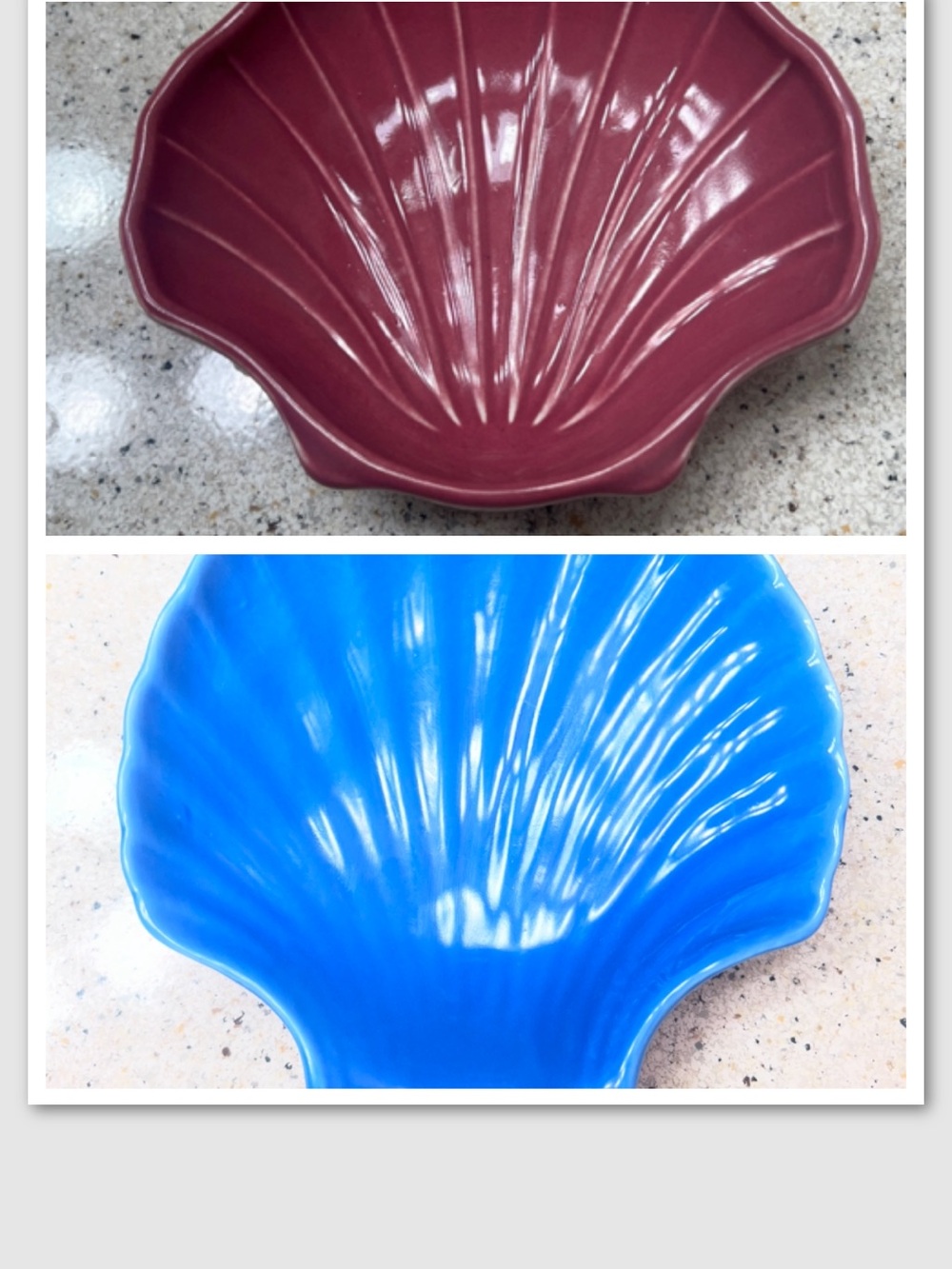 Bundle 2 VTG Pfaltzgraff Nantucket Mauve Pink Blur Shell Trinket Soap Dish USA